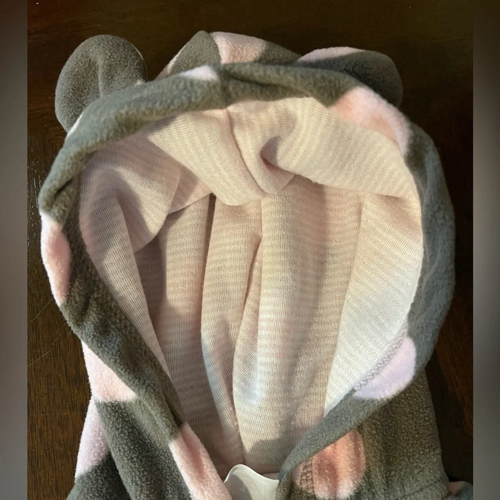 Carter’s | Hooded Pink Polka Dot Fleece Vest | baby 12 mo